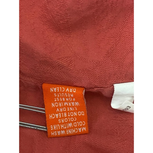 Tori Richard Men Hawaiian Shirt L Orange Jacquard Palms Silk Cotton Short Sleeve - Picture 9 of 11